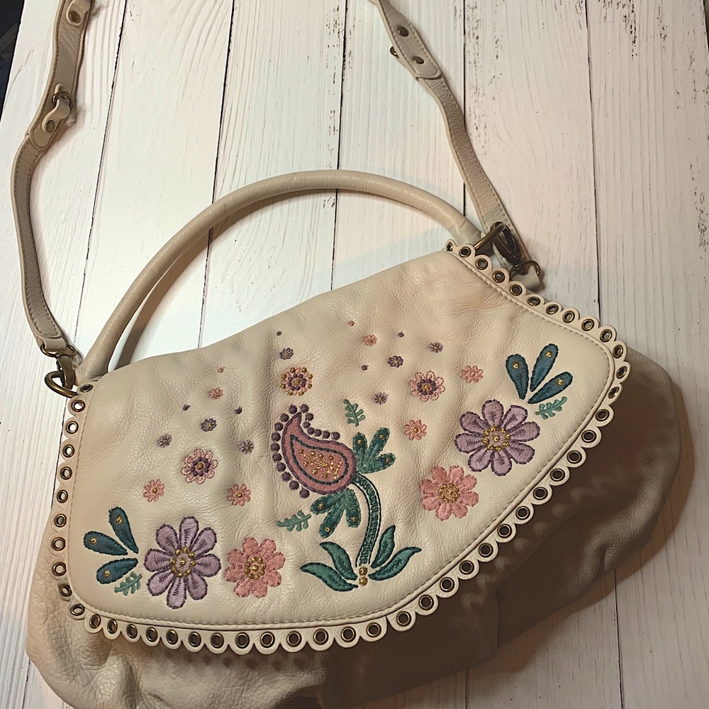 Lightly used Isabella fiore leather embroidered